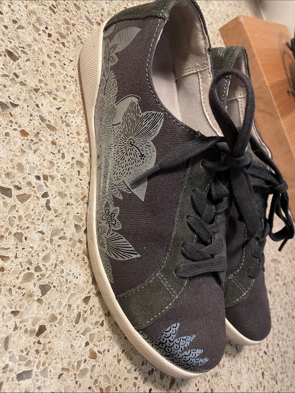 Dansko Black Floral Lace-Up Sneakers